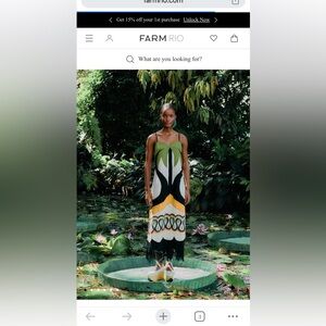 Farm Rio Off-White Coconut Tree Flow Lenzing™M EuroflaxTM Dress Size M